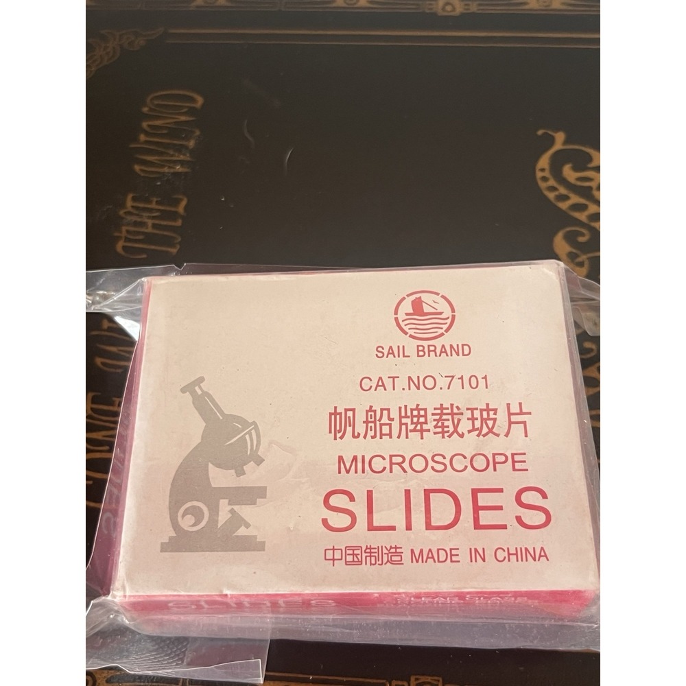 Sail Brand Microscope Slides 50pcs Clear Glass Ground Edges CAT.NO.7101 1x3 Inch